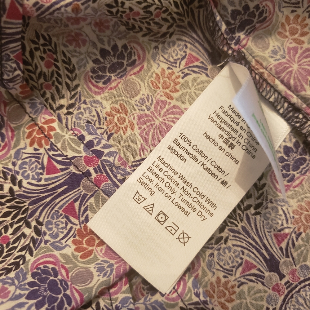 Tie-sleeve button-front organic cotton dress in Liberty® L BG129 NWT SOLD OUT - Picture 11 of 12
